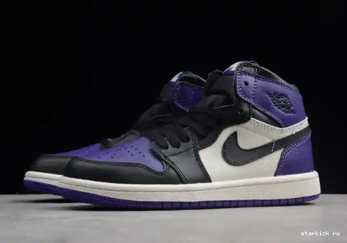 Air Purple' High OG 1 Retro 555088-501 Kids 'Court  555088-501 Kid Jordan 0515